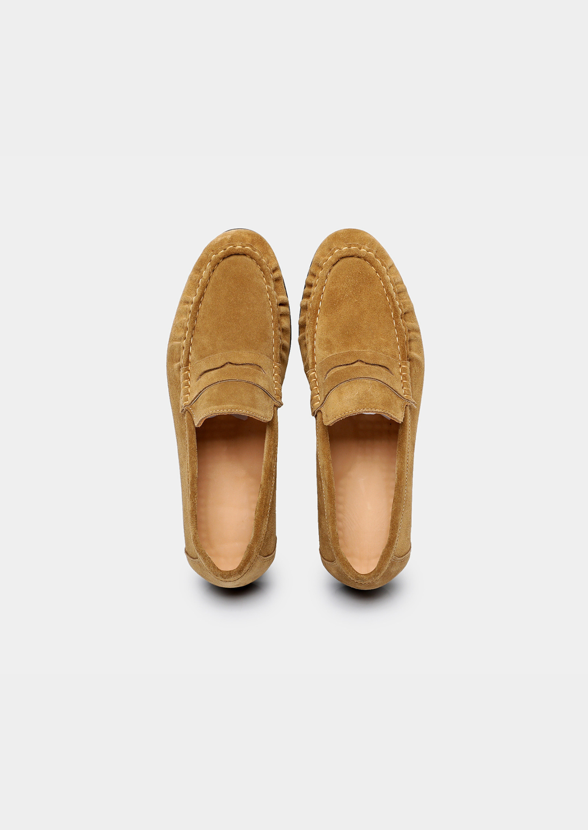 Caramel Classic Penny Suede Loafers | Auremmont