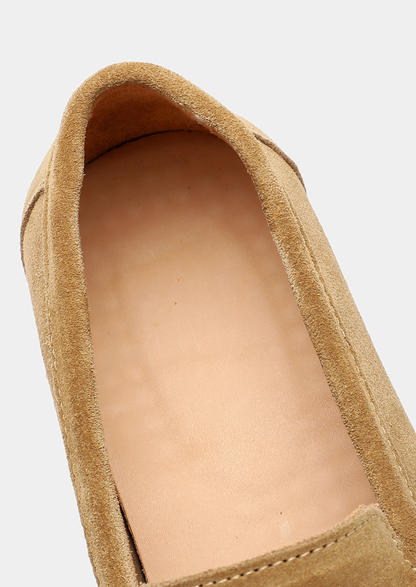 Caramel Classic Penny Suede Loafers | Auremmont