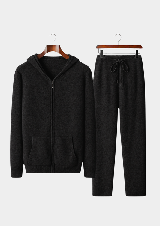 Pure Extra-Fine Merino Wool Black Arvo Set | Auremmont