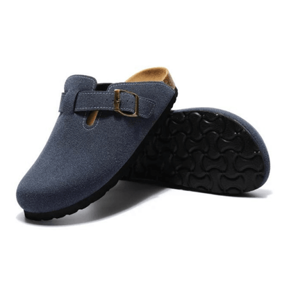 Auremmont Suede Boston Clogs - Blue