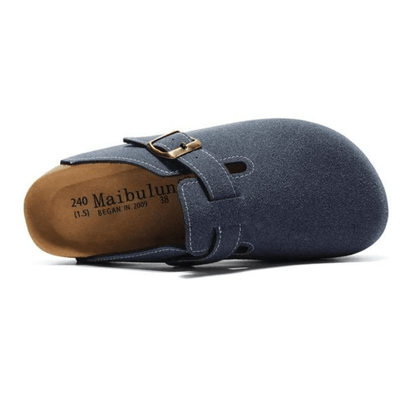 Auremmont Suede Boston Clogs - Blue
