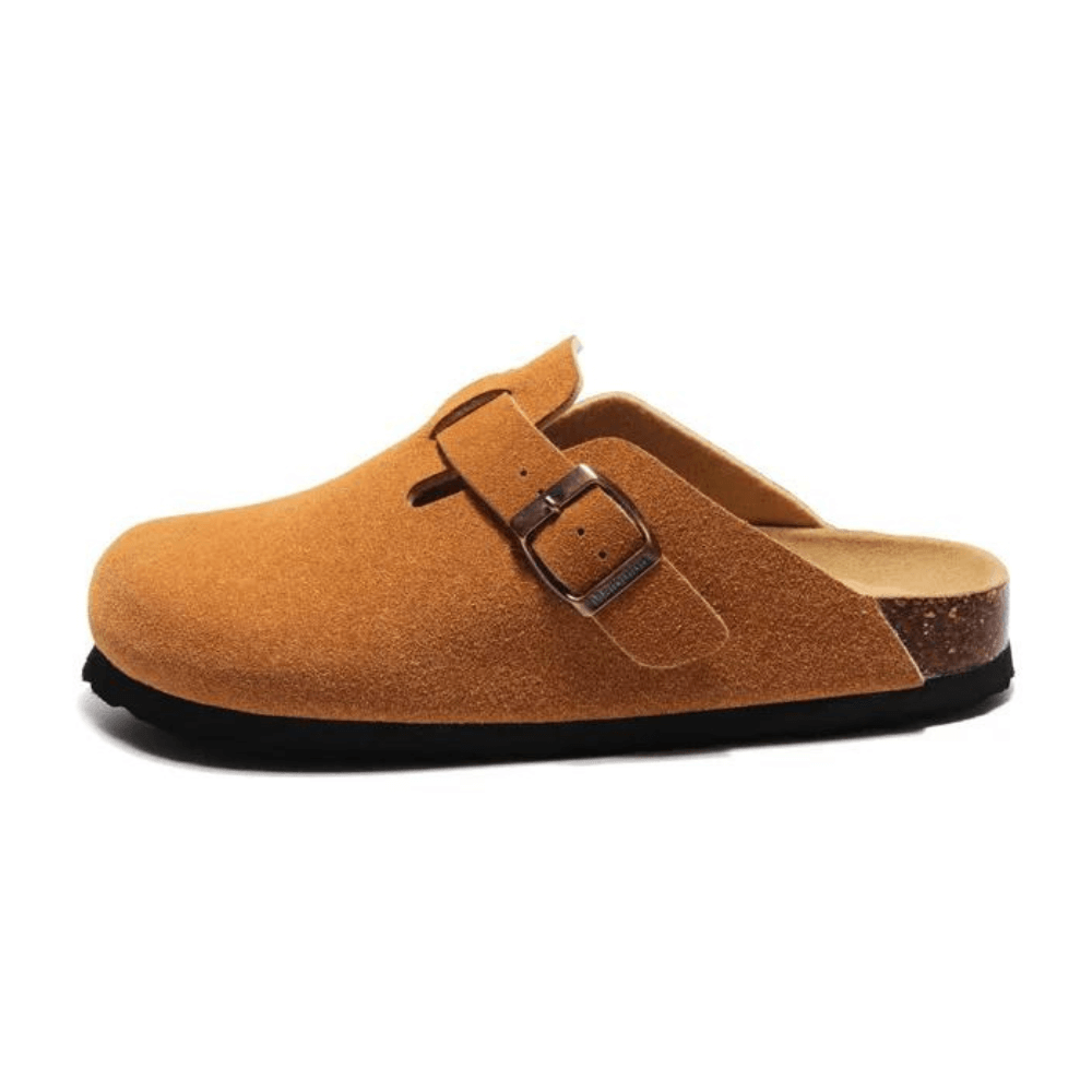Auremmont Suede Boston Clogs - Caramel