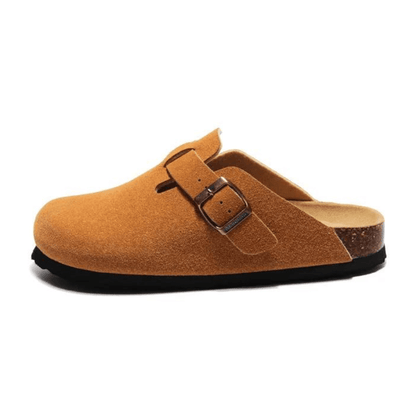 Auremmont Suede Boston Clogs - Caramel