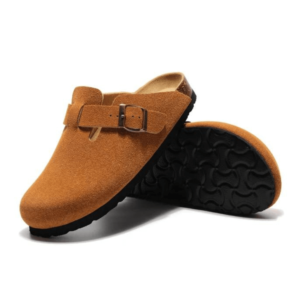 Auremmont Suede Boston Clogs - Caramel