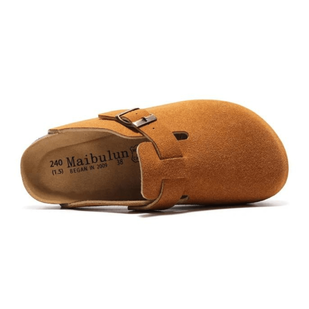 Auremmont Suede Boston Clogs - Caramel