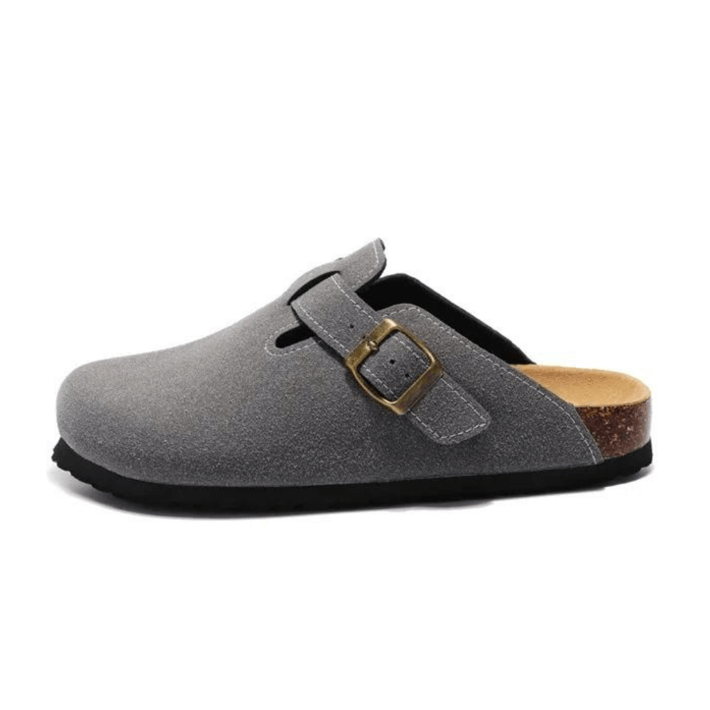 Auremmont Suede Boston Clogs - Dark Grey