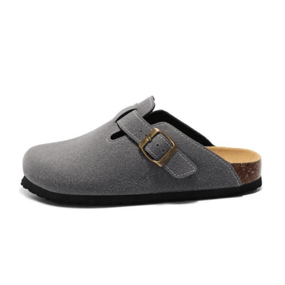 Auremmont Suede Boston Clogs - Dark Grey