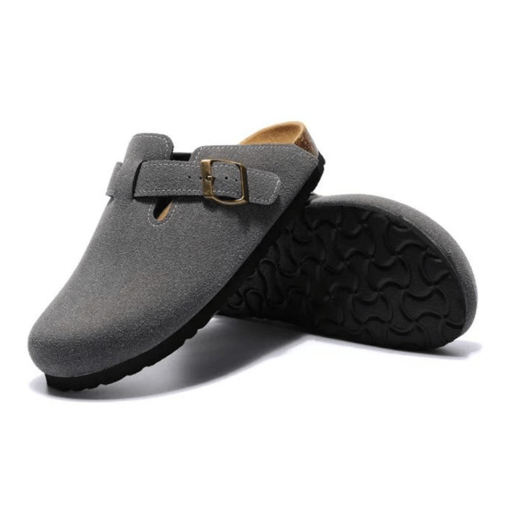 Auremmont Suede Boston Clogs - Dark Grey