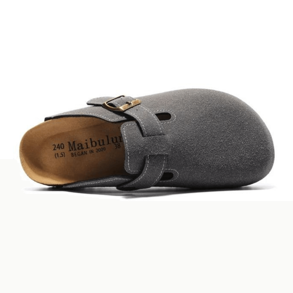 Auremmont Suede Boston Clogs - Dark Grey