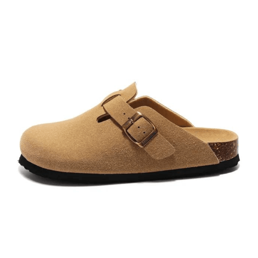 Auremmont Suede Boston Clogs - Light Brown