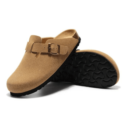 Auremmont Suede Boston Clogs - Light Brown