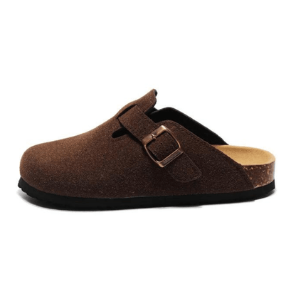 Auremmont Suede Boston Clogs - Dark Brown