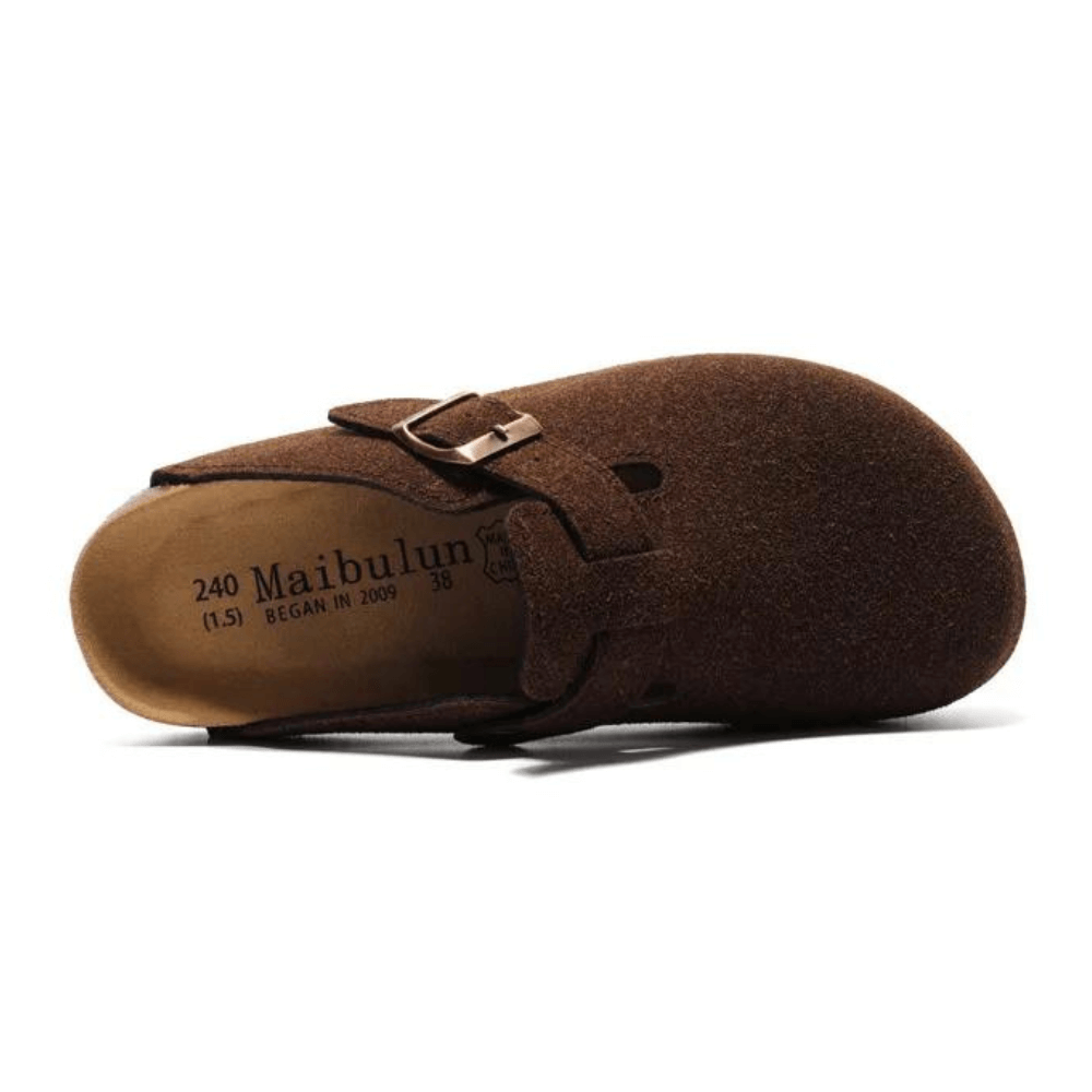 Auremmont Suede Boston Clogs - Dark Brown