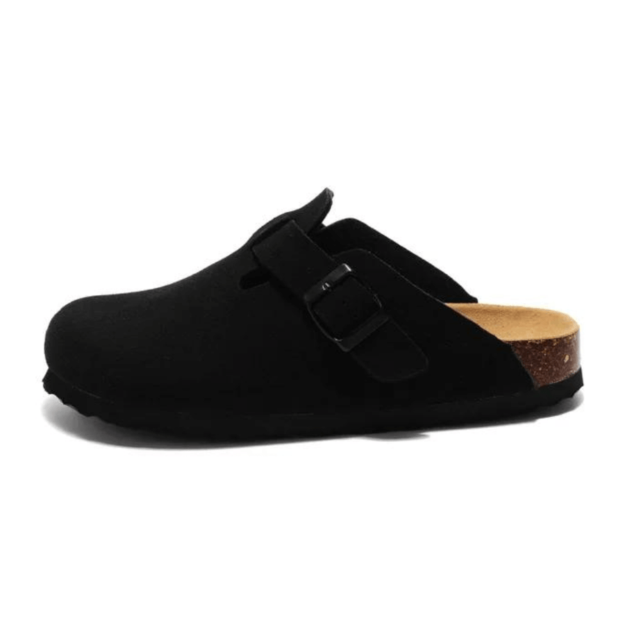 Auremmont Suede Boston Clogs - Black
