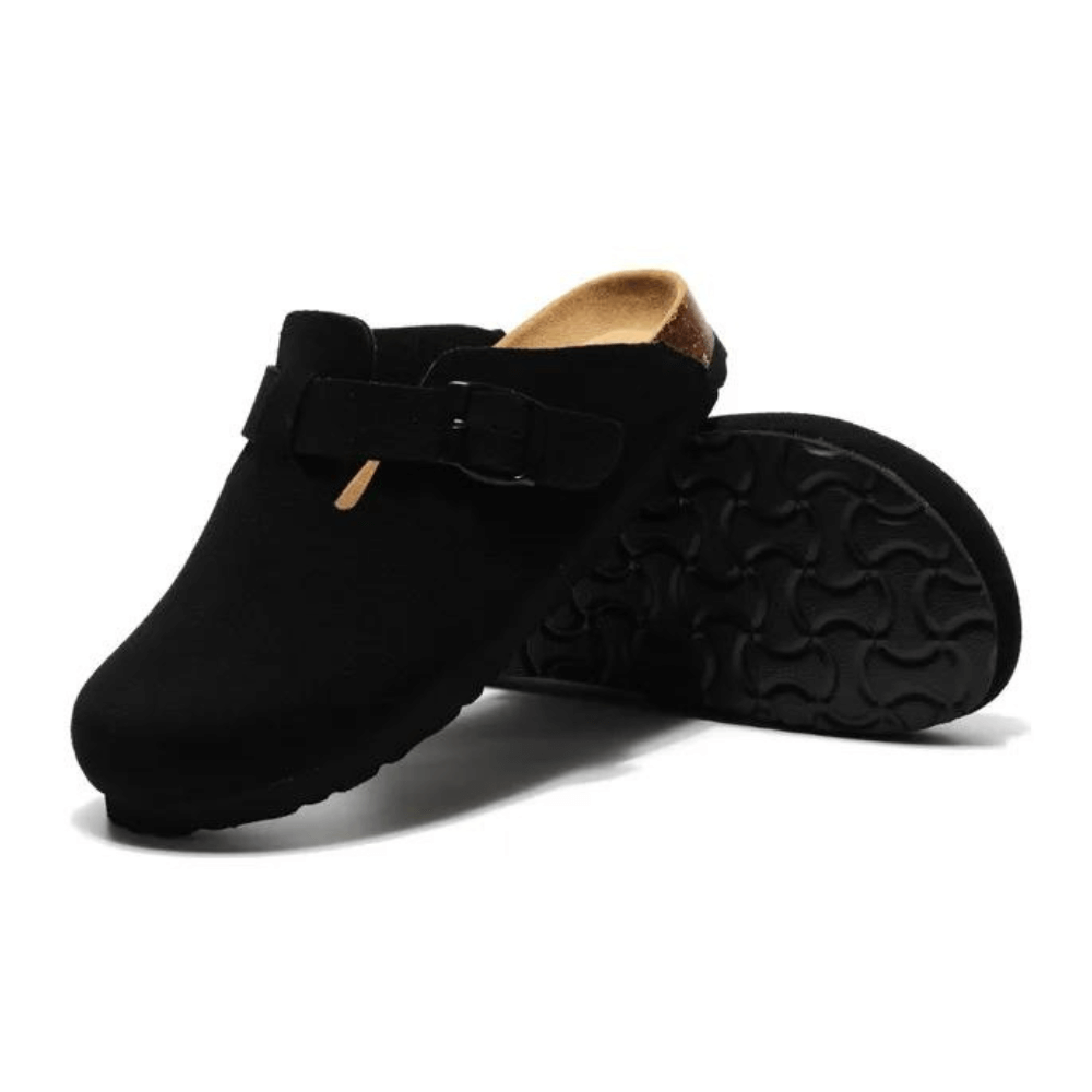 Auremmont Suede Boston Clogs - Black