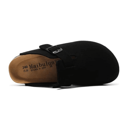 Auremmont Suede Boston Clogs - Black