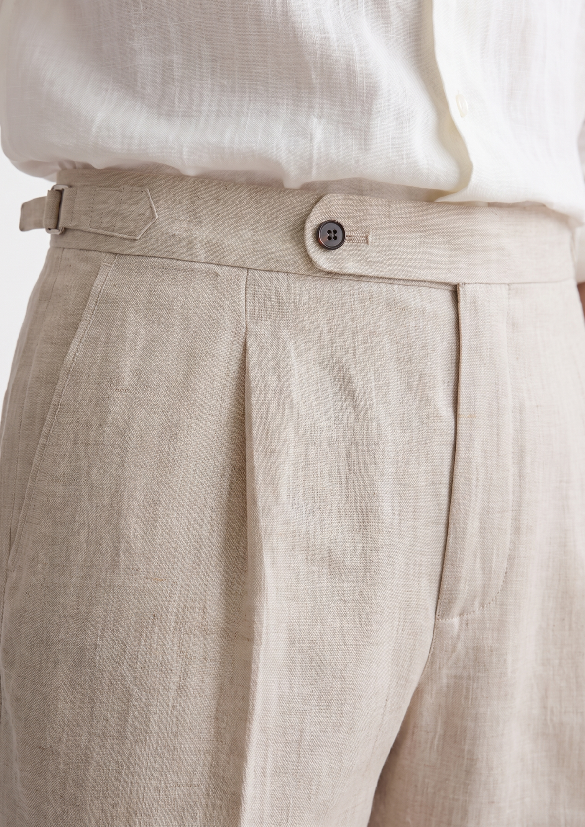 Tuscany Pleated Coastal Trousers - Ivory | Auremmont