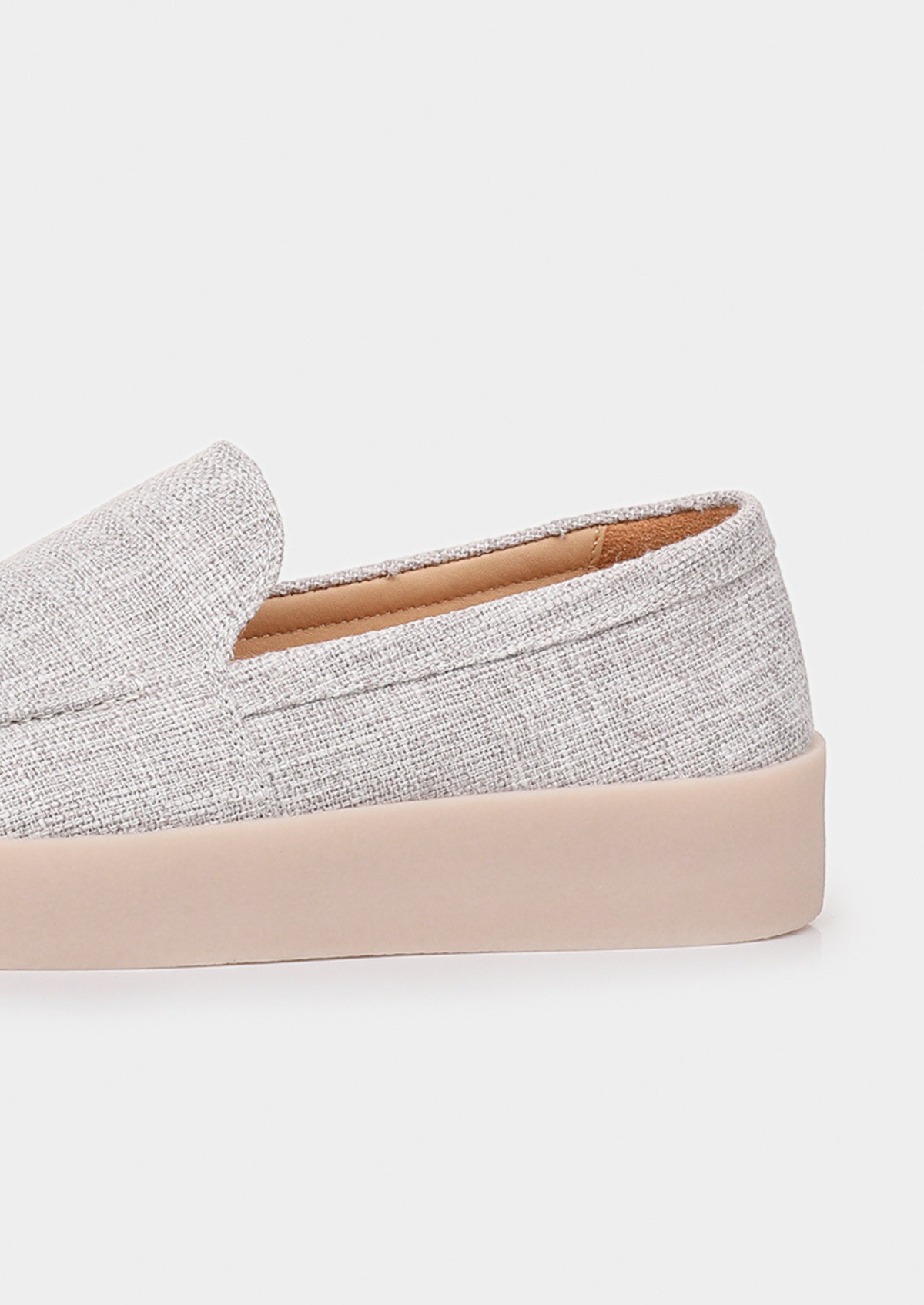 Gray Linen City Loafers | Auremmont