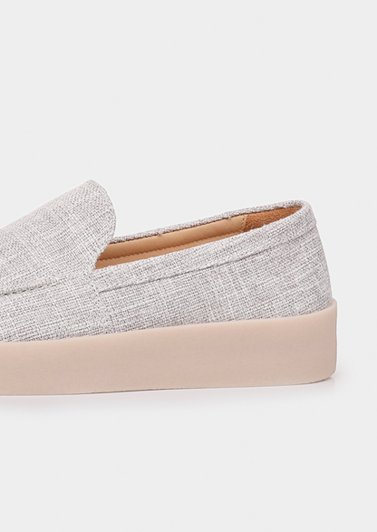 Gray Linen City Loafers | Auremmont