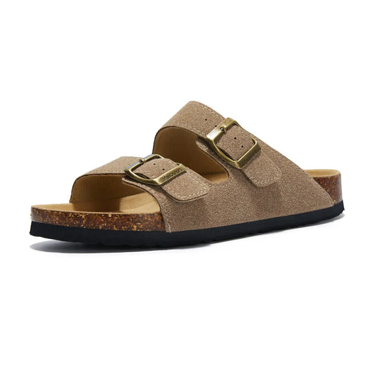 Maibulun Suede Arizona Sandals - Sand | Auremmont