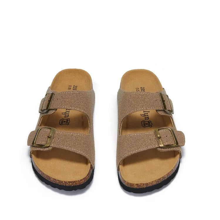 Maibulun Suede Arizona Sandals - Sand | Auremmont