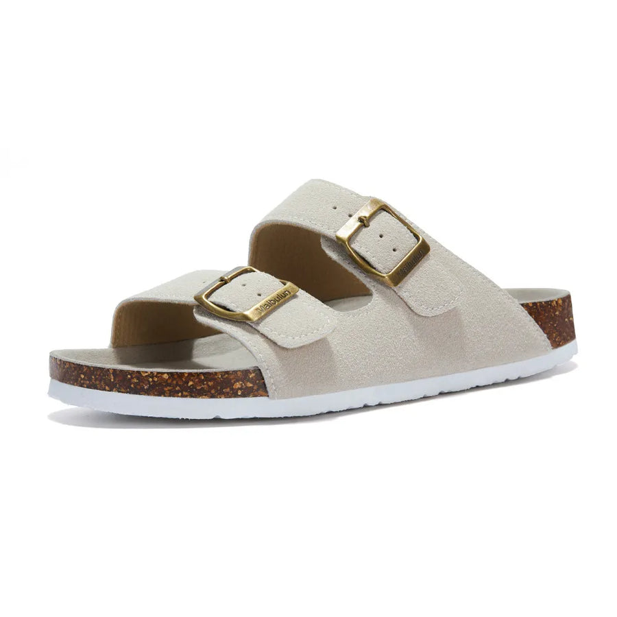 Auremmont Suede Arizona Sandals - Cream