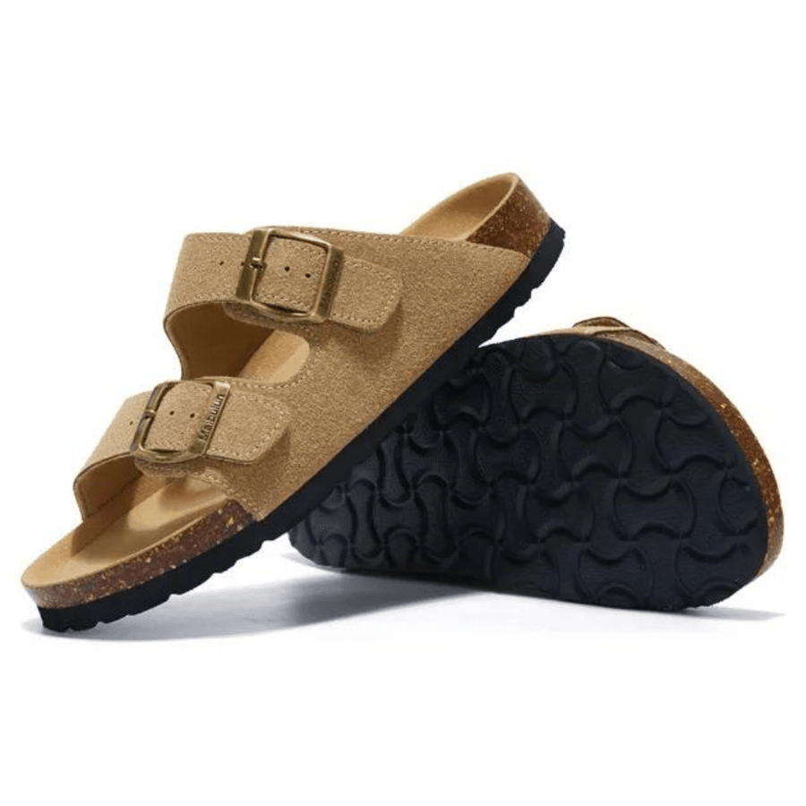 Auremmont Suede Arizona Sandals - Light Brown
