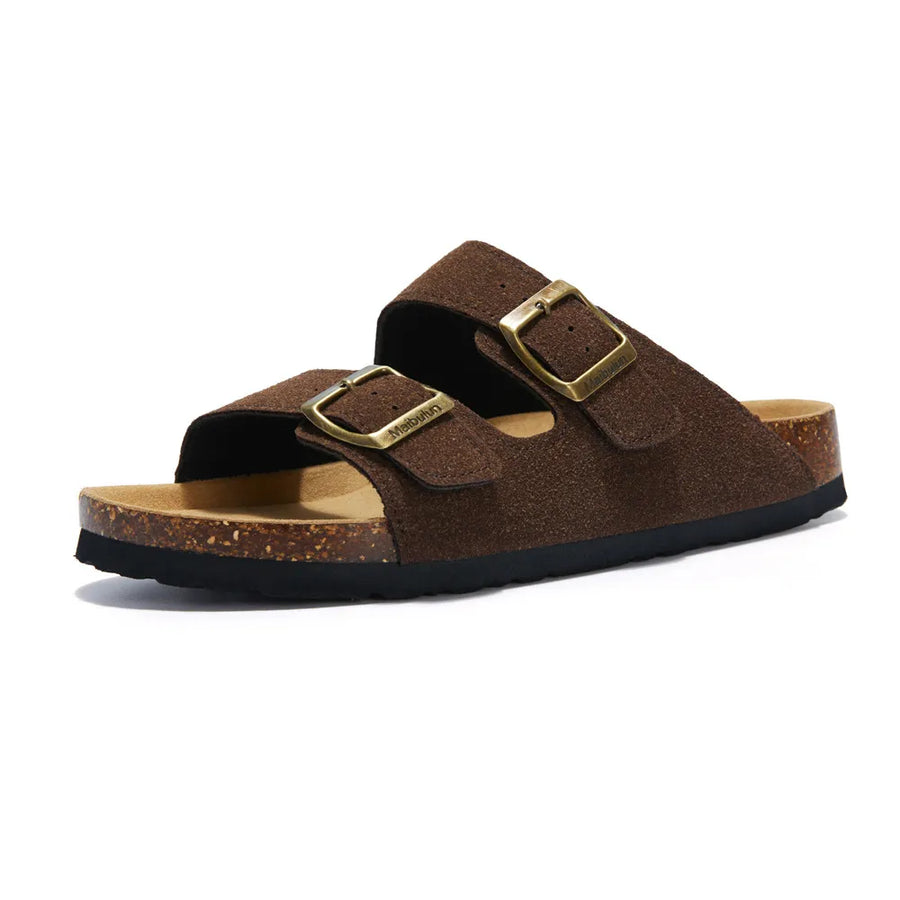 Auremmont Suede Arizona Sandals - Dark Brown