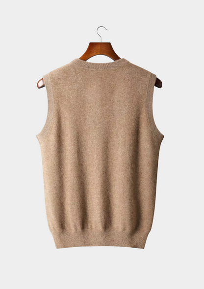 Pure Extra-Fine Merino Wool V-Neck Vest | Auremmont