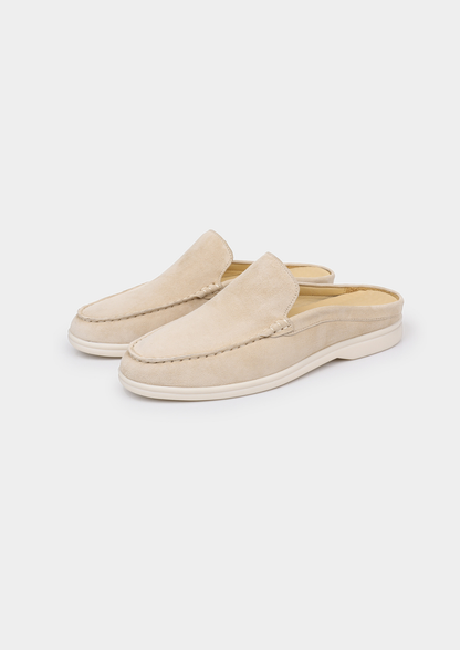 Ivory Marina Suede Slipper | Auremmont