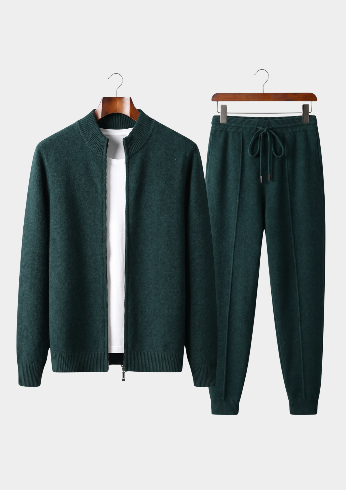 Pure Extra-Fine Merino Wool Sea Green Luzzo Set | Auremmont