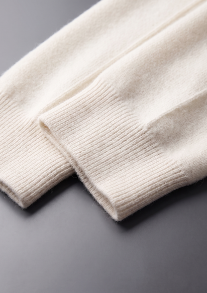 Pure Extra-Fine Merino Wool Cream White Luzzo Set | Auremmont