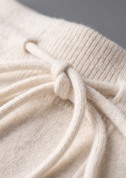 Pure Extra-Fine Merino Wool Cream White Luzzo Set | Auremmont