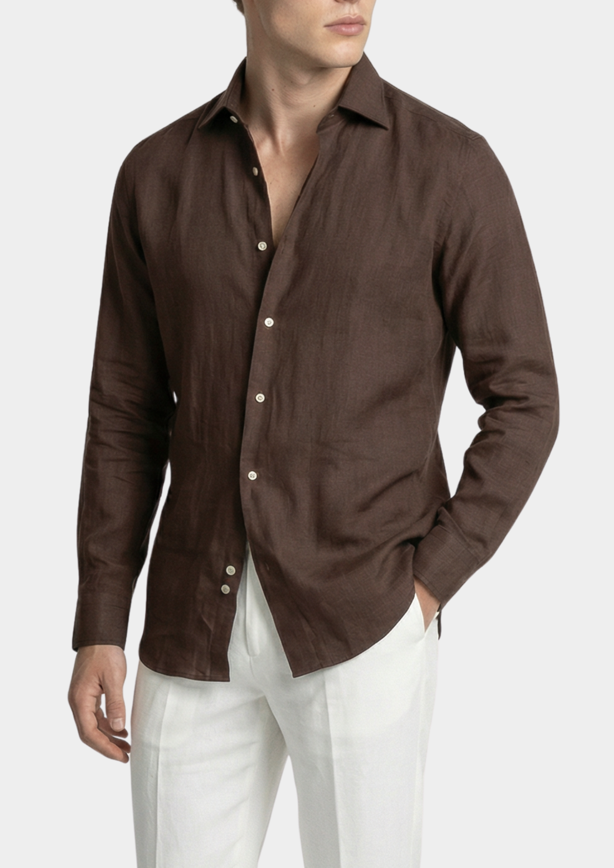 Portofino Coastal Shirt - Dark Brown | Auremmont