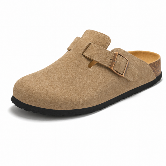 Auremmont Suede Boston Clogs - Sand