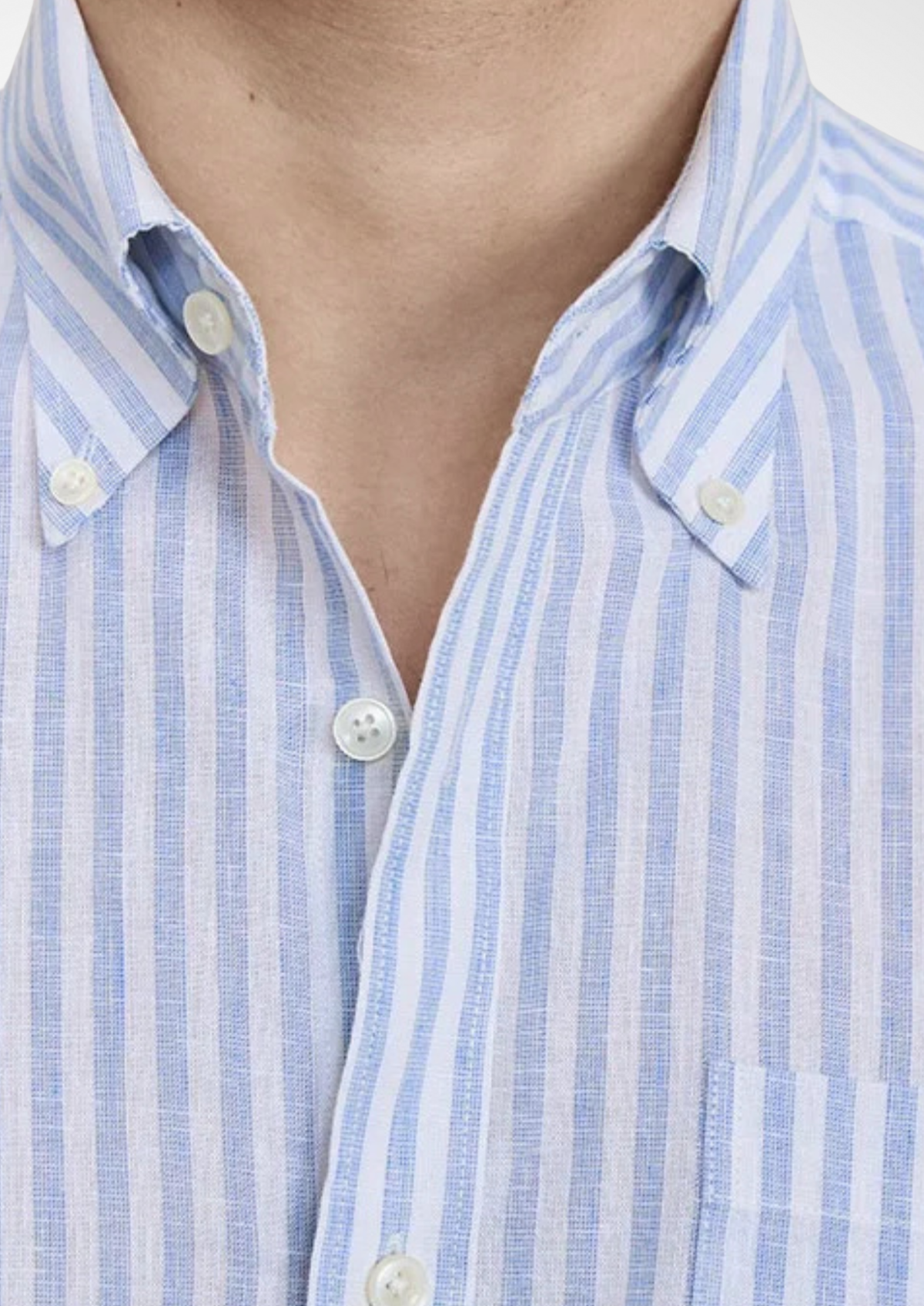 Portofino Striped Coastal Shirt - Light Blue | Auremmont