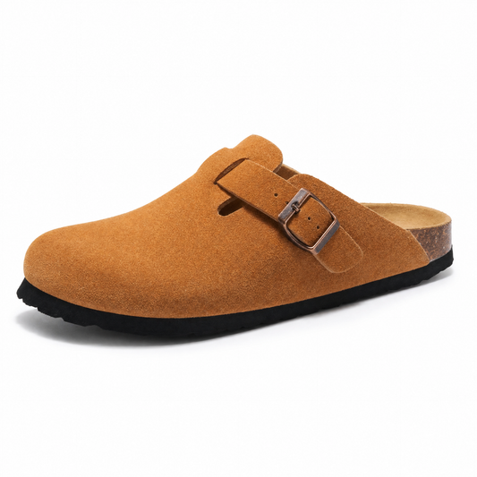 Auremmont Suede Boston Clogs - Caramel